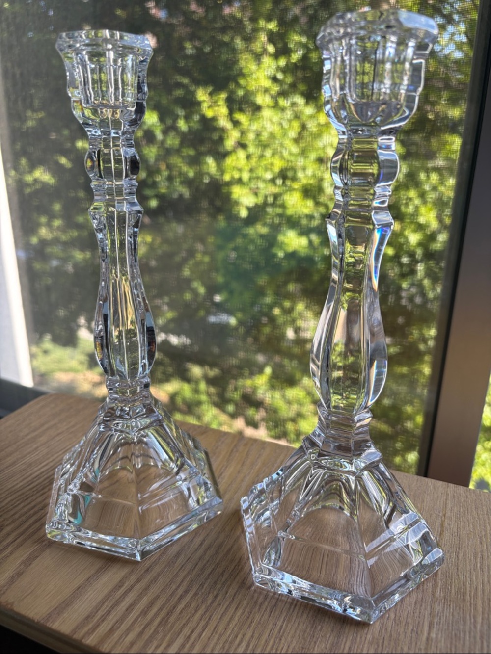 Tiffany & Co. Clear Crystal Candlestick Pair